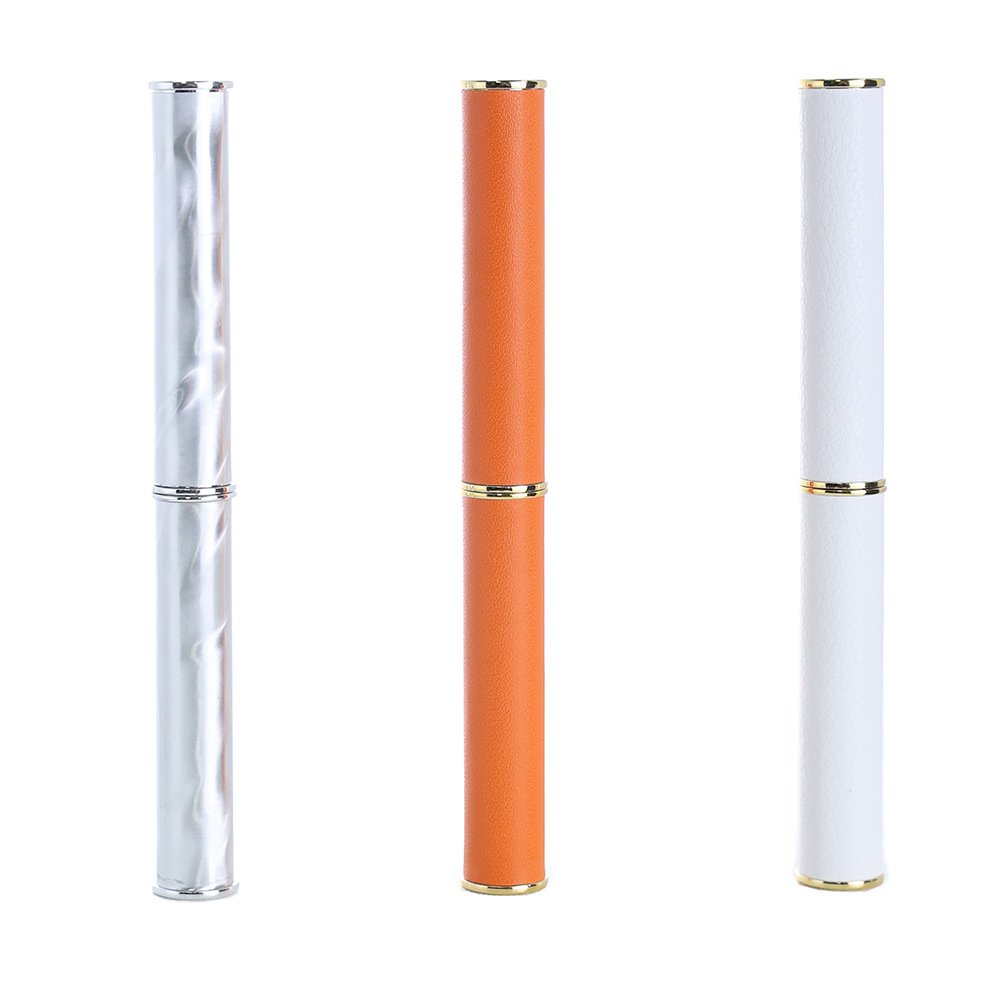 图片title文字 Custom Leather Wrapped Slim Lipstick Tube 0.8g | Thin Mini Lipstick Container with Gold Trim | Panpac