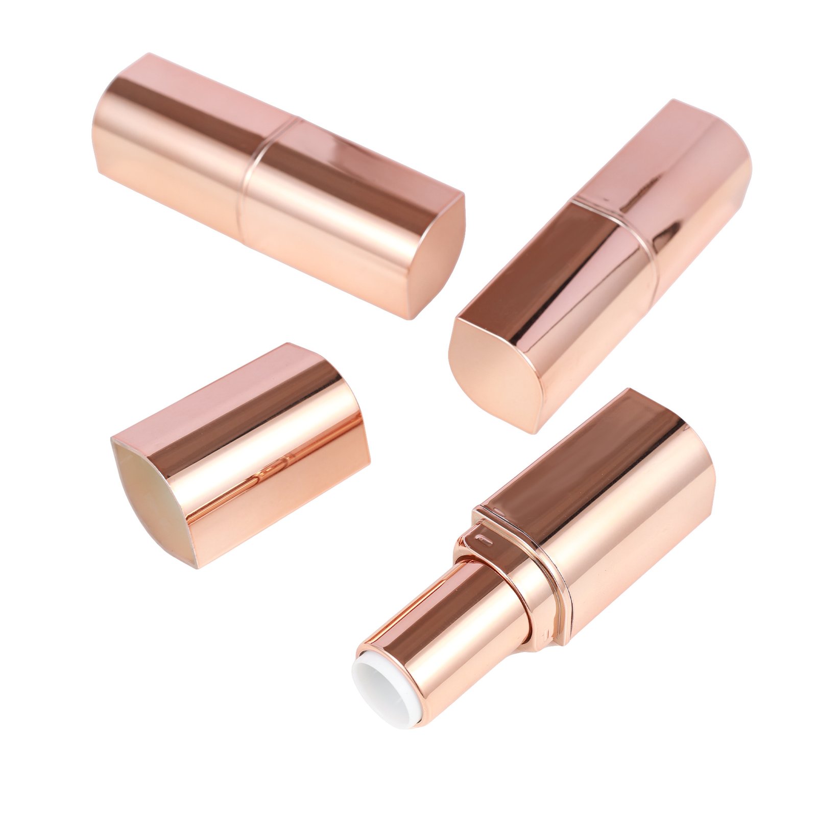 Custom Rose Gold Lipstick Tube 3.8g | Metallic Lip-Inspired Empty Lipstick Container Wholesale | Panpac
