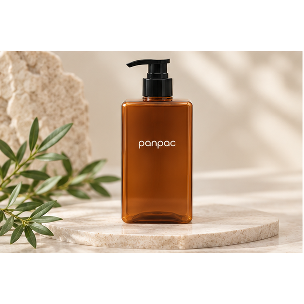 Custom 400ml Refill-Oriented Square PET Lotion Pump Bottle for Bath and Body Lotion
